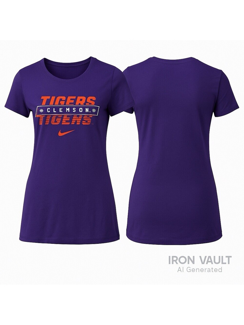 Clemson Tigers Women’s Small Purple Nike Dri-FIT T-Shirt NCAA Football NWT